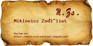 Miklovicz Zsüliet névjegykártya